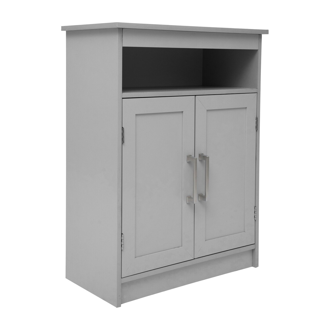 Merrick Lane Vigo Bathroom Storage Cabinet with Adjustable Cabinet Shelf, Upper Open Shelf, and Magnetic Closure Doors